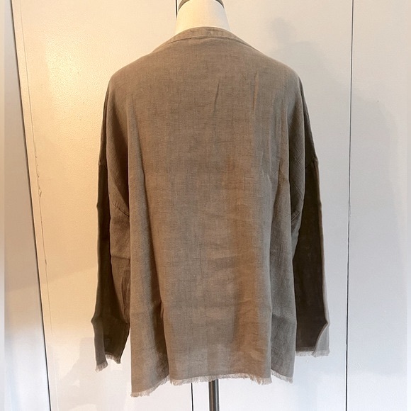 Zara Tan Khaki Popover Top XL - Picture 3 of 5